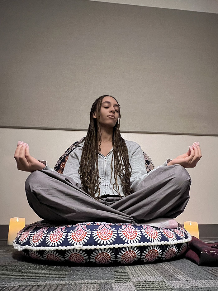 woman meditating